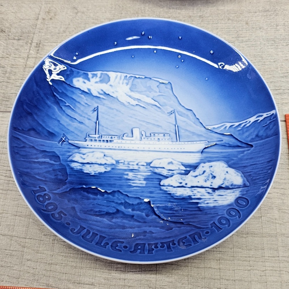 Kongeskibet Dannebrog B&G Copenhagen Porcelain 9" Plate Royal Yacht 1895 1990